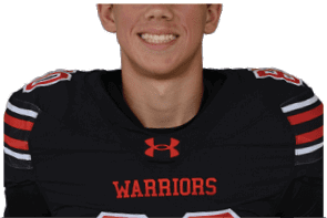 A young man wearing a white jersey with the number 10 on it. Description generated by AI
