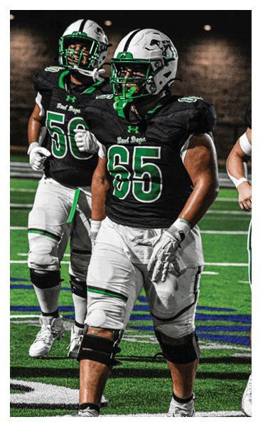 A football player wearing a black and white uniform with the number 10 on the back. AI generated content