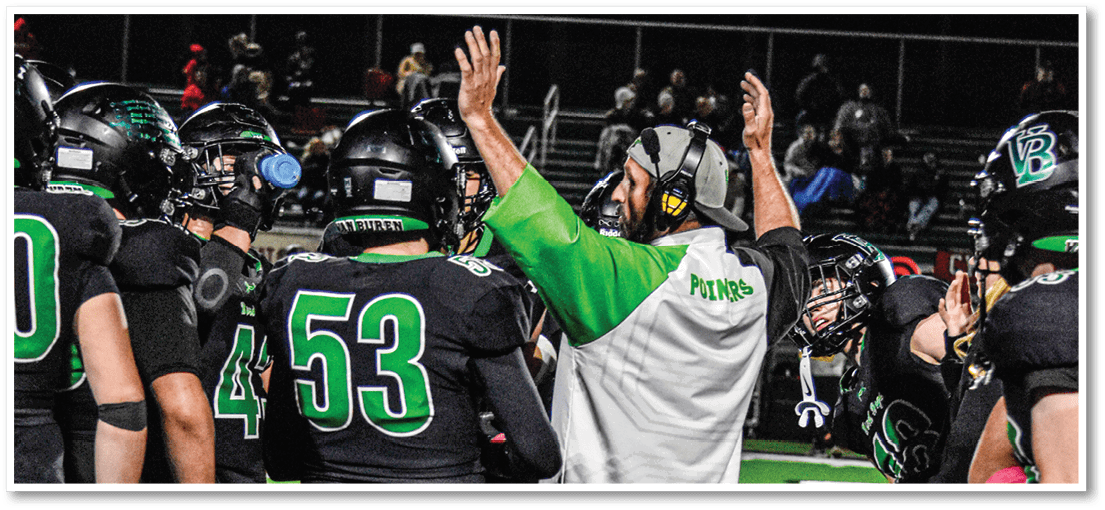 Two football players from the Vista team are standing on the field. AI generated content