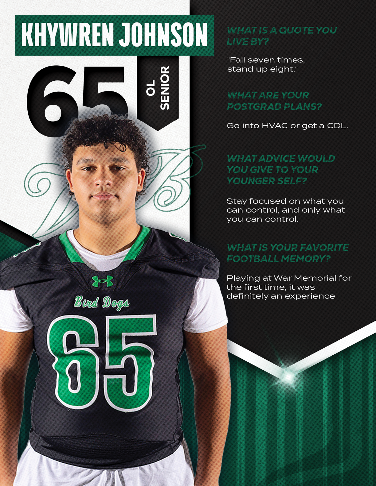 A football player wearing a green jersey with the number 12 on it. Description generated by AI