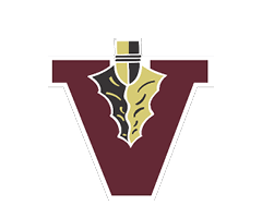 A red and black V shaped emblem. Description generated by AI