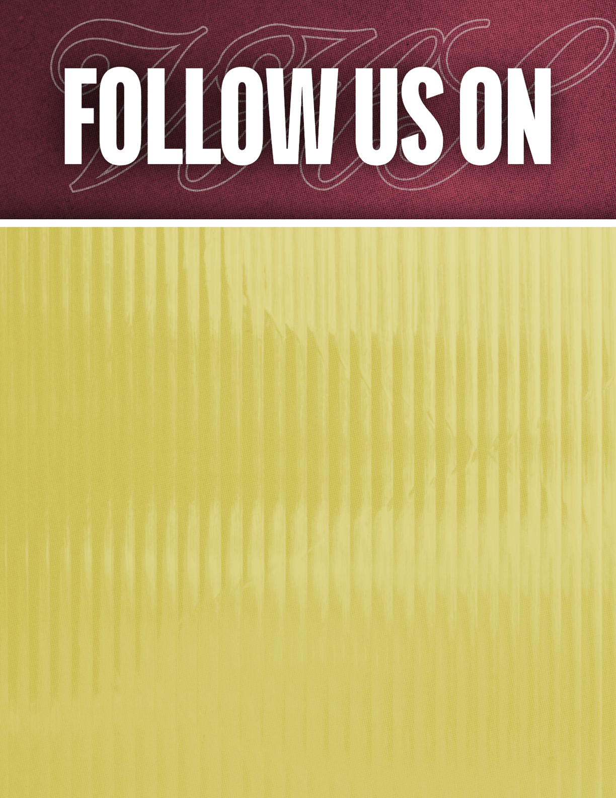 A yellow background with a red and white logo. Description generated by AI