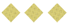 Three maroon diamond shapes with a black grid pattern are evenly spaced on a white background. Description generated by AI