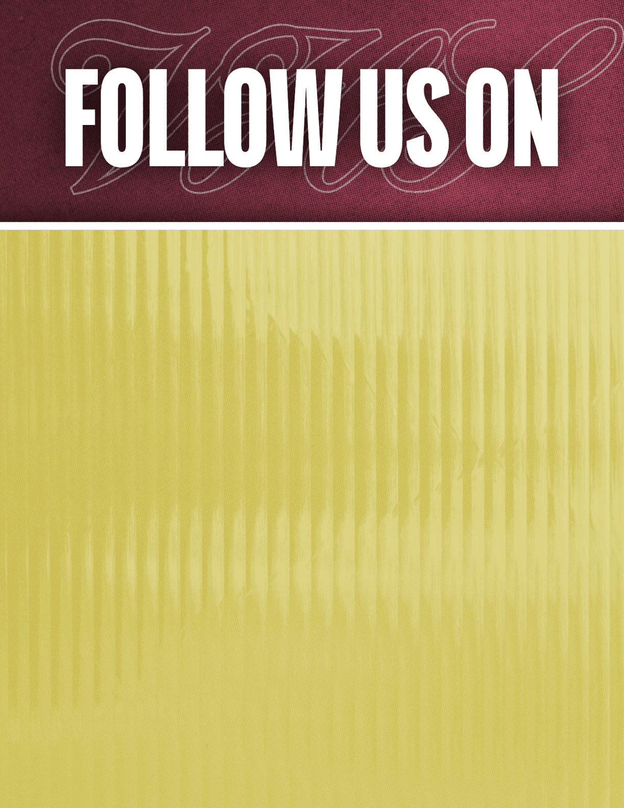 A yellow background with a red and white logo. Description generated by AI