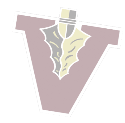 A red and black V shaped emblem. Description generated by AI