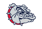 A stylized, aggressive bulldog head with a spiked collar in a bold cartoon style. Description generated by AI