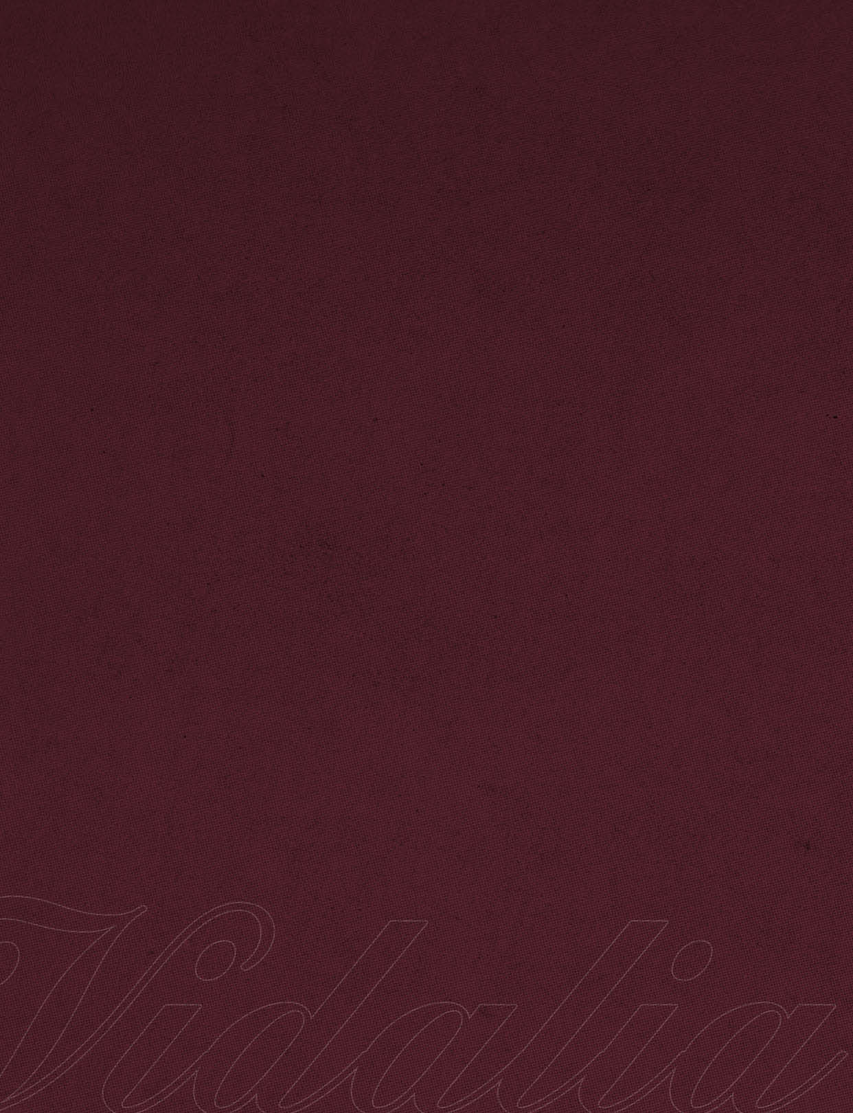 A dark maroon background with a subtle, barely visible cursive text reading “Vidalia" across the bottom. Description generated by AI