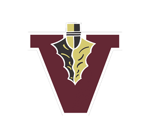 A red and black shield with a gold design. Description generated by AI