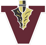 A red and black V shaped emblem. Description generated by AI