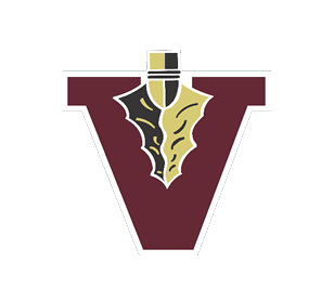 A red and black shield with a gold design. Description generated by AI