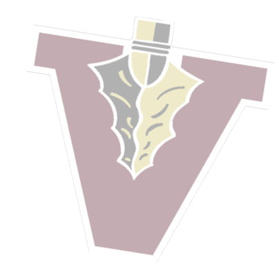 A red and black V shaped emblem. Description generated by AI
