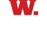 A large red capital letter W followed by a red period on a white background. Description generated by AI
