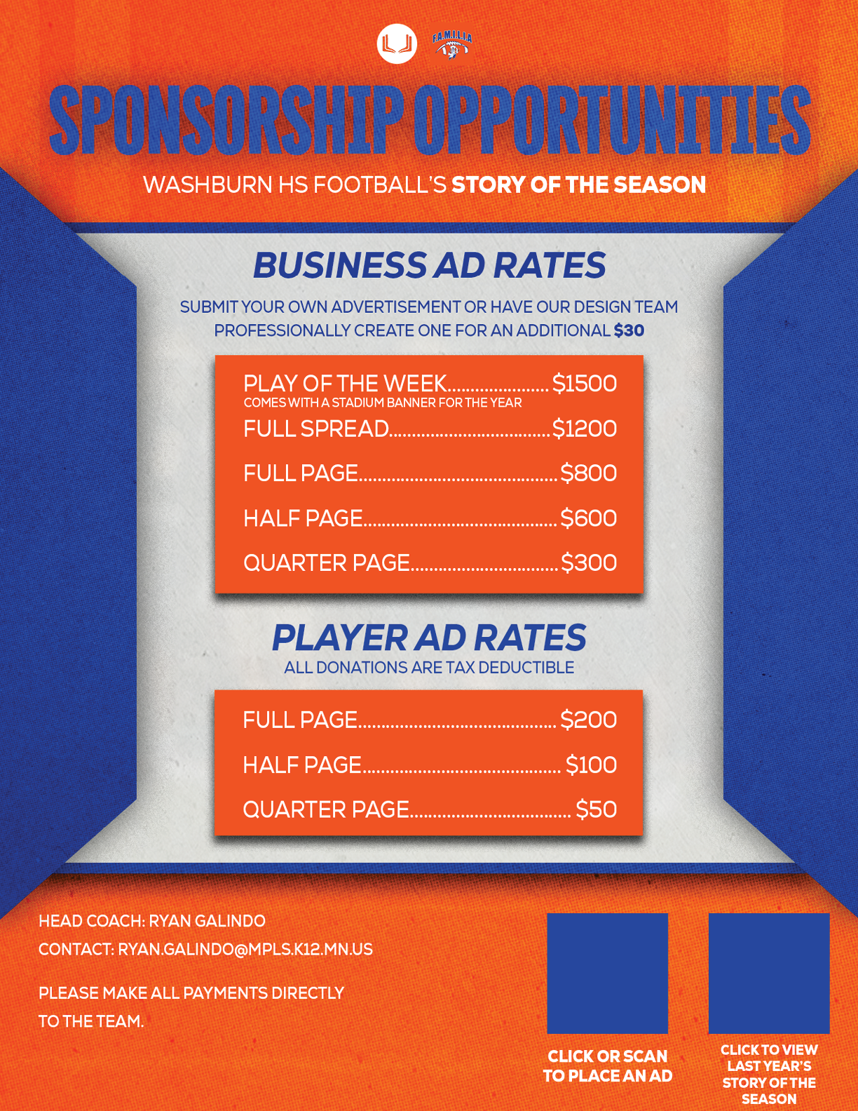 A sponsorship advertisement for a football team. Description generated by AI