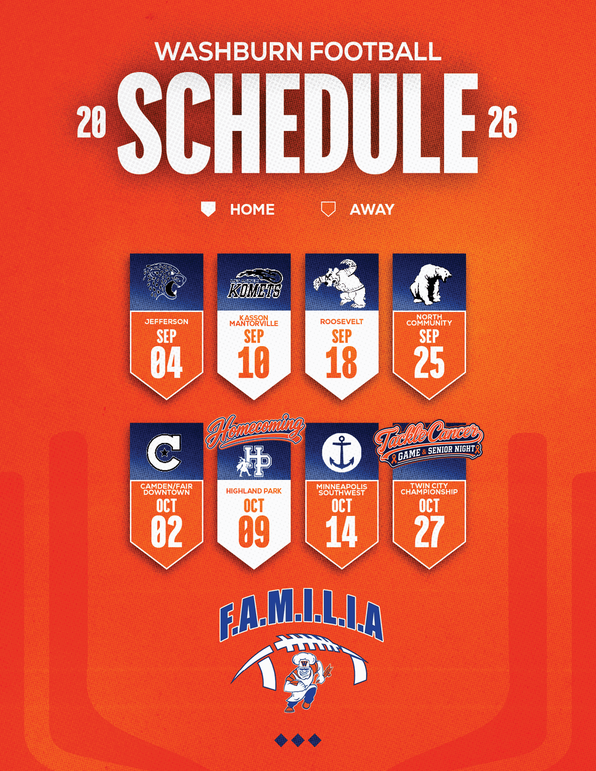 A football schedule for the 2014 season. Description generated by AI
