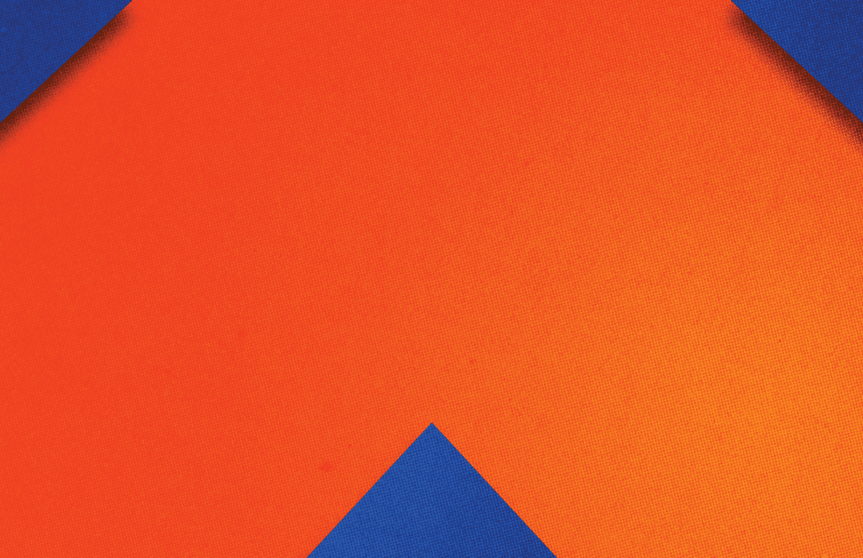 A blue and red triangular shape. Description generated by AI