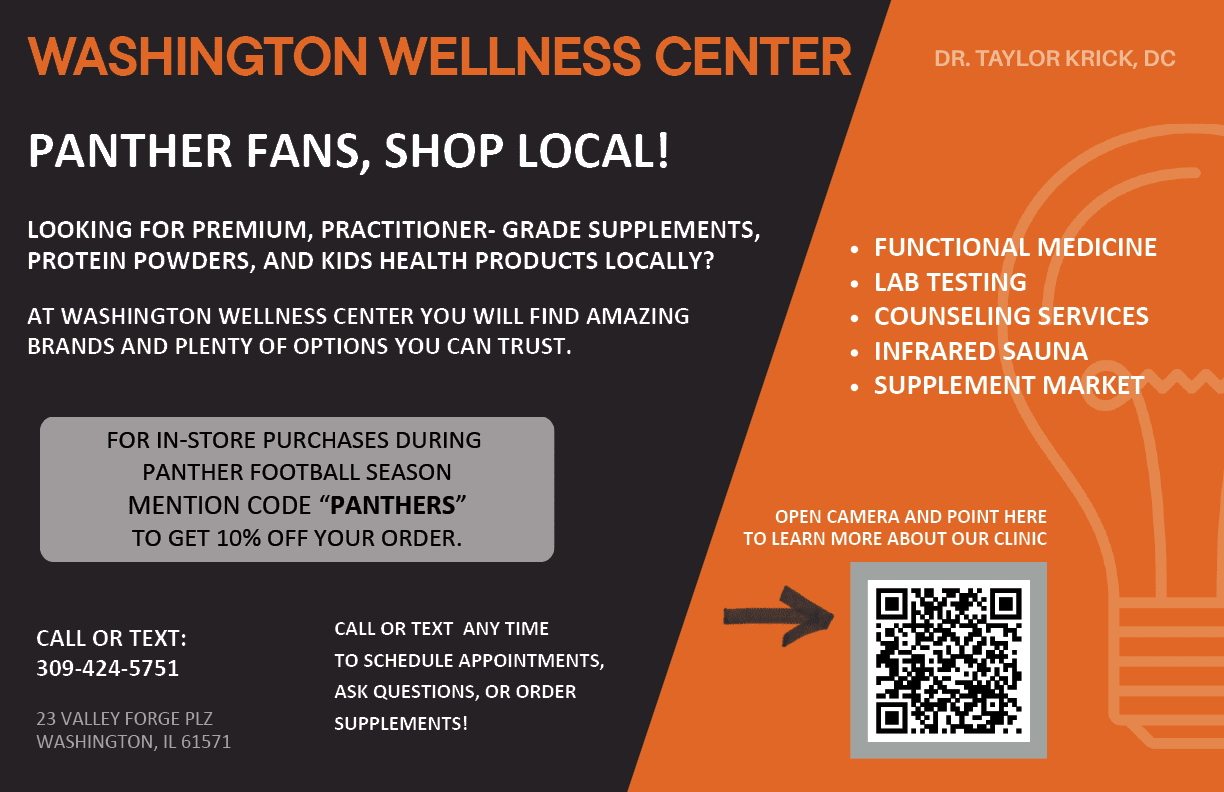 A flyer advertises a wellness center in Washington, D.C. AI generated content