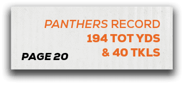 page 20,panthers RECORD 194 tot yds & 40 tkl