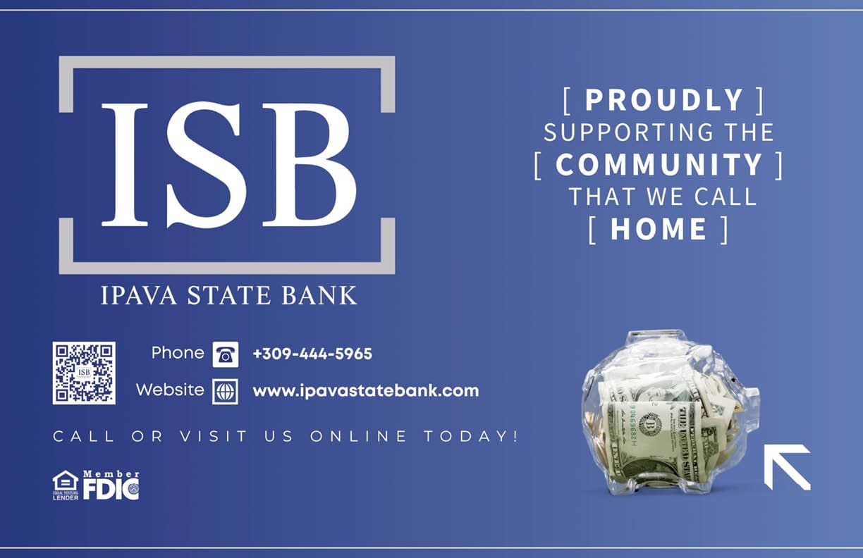A blue advertisement for the ISBB bank. AI generated content