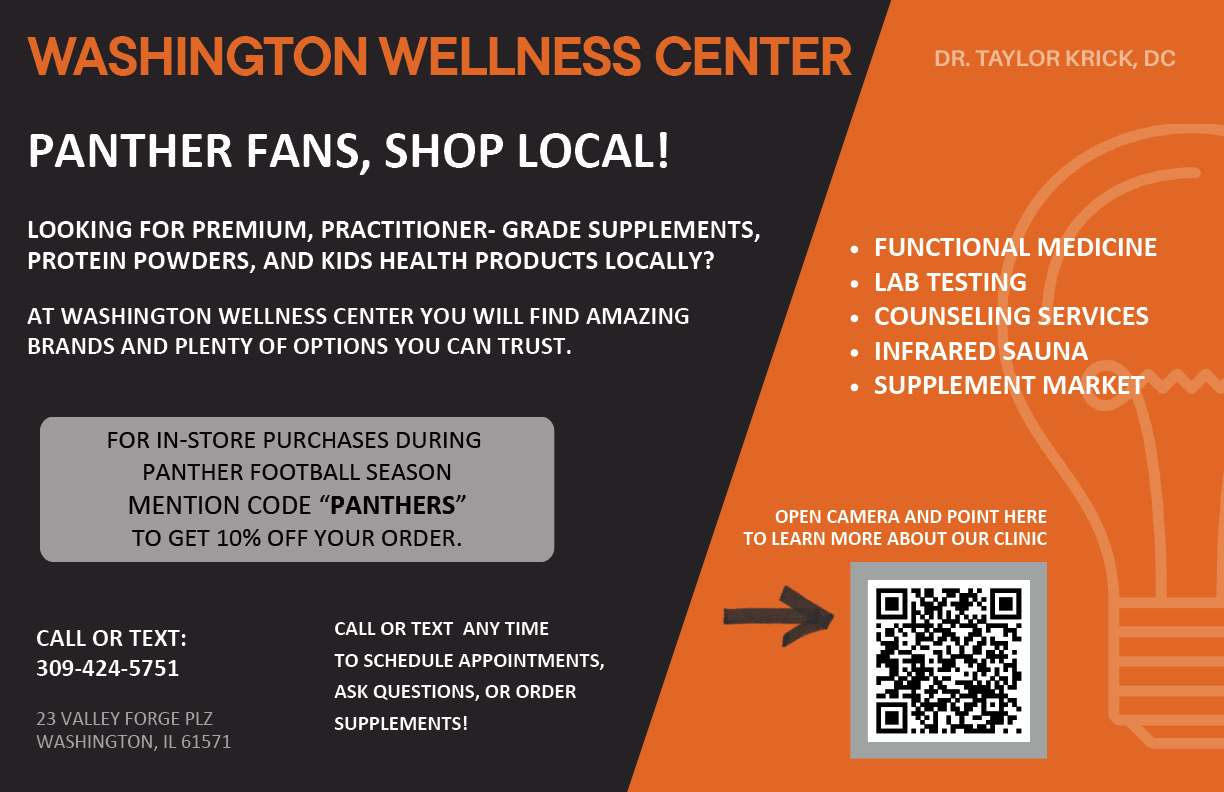 A flyer advertises a wellness center in Washington, D.C. AI generated content