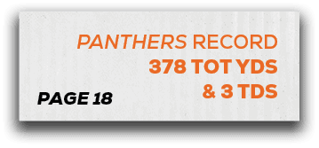 page 18,panthers RECORD 378 tot yds & 3 td