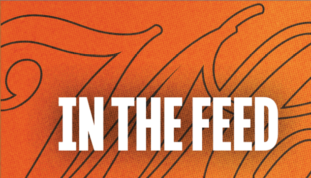 Bold white text reading “ON THE FEE" is displayed over an orange basketball texture background with black lines. Description generated by AI