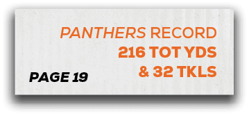 page 19,panthers RECORD 216 tot yds & 32 tkl