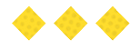 Three yellow diamond shapes with a subtle dotted pattern are evenly spaced on a white background. Descripci n generada con IA