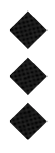 Three black diamond shapes stacked vertically on a white background. Descripci n generada con IA