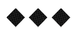 Three black diamond shapes arranged horizontally on a white background. Descripci n generada con IA