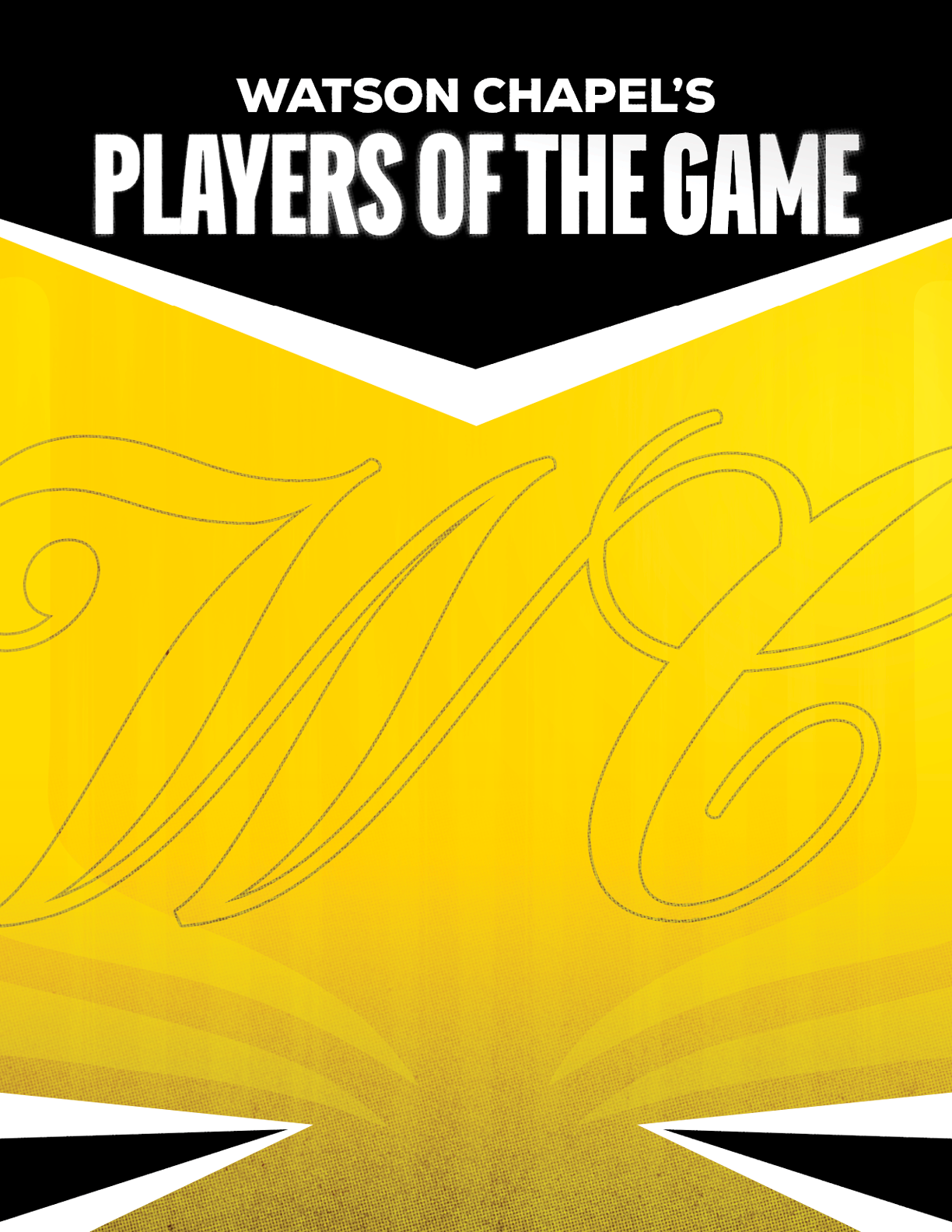 College Park's Players of the Game is displayed in bold white text over a textured gray and dark blue background with large stylized letters “C" and "P" faintly visible. Descripci n generada con IA