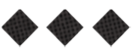 Three gray diamond shapes with a subtle grid pattern are evenly spaced on a white background. Descripci n generada con IA