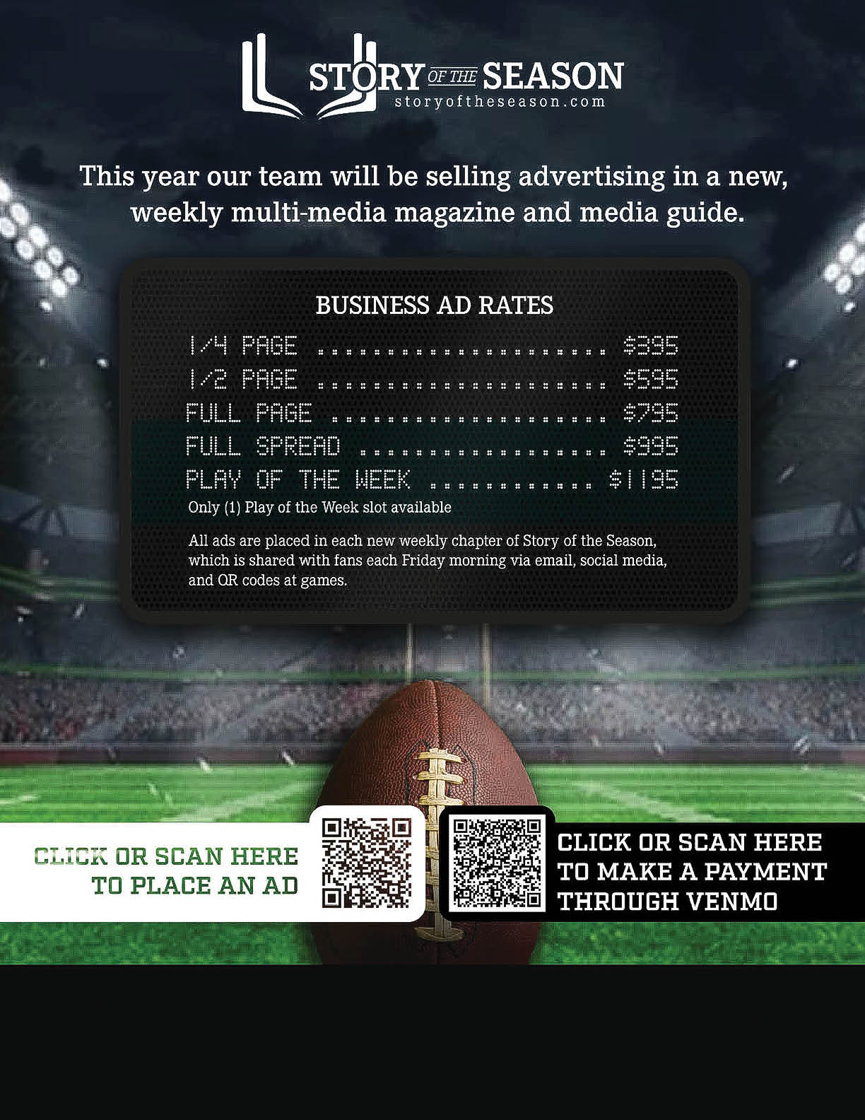A football is featured in an advertisement for a football game. AI generated content