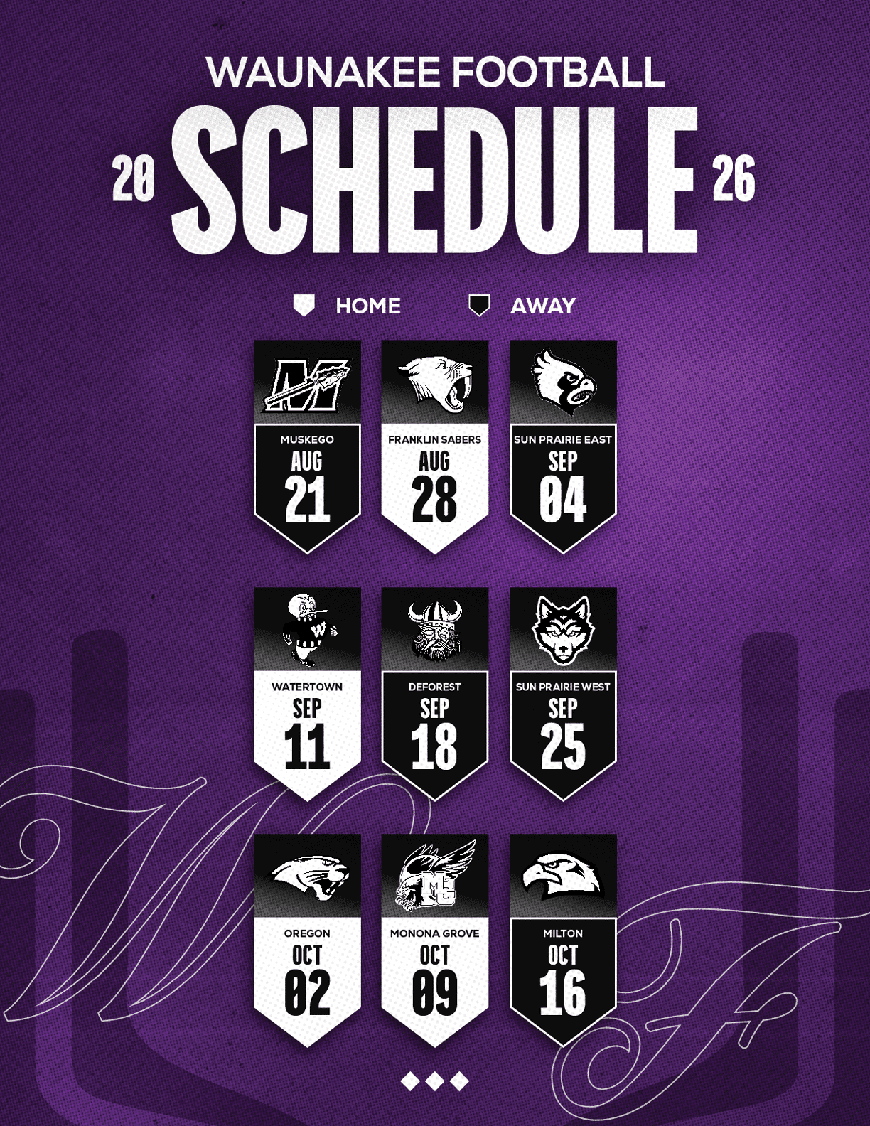 A football schedule for the 2014 season. Description generated by AI