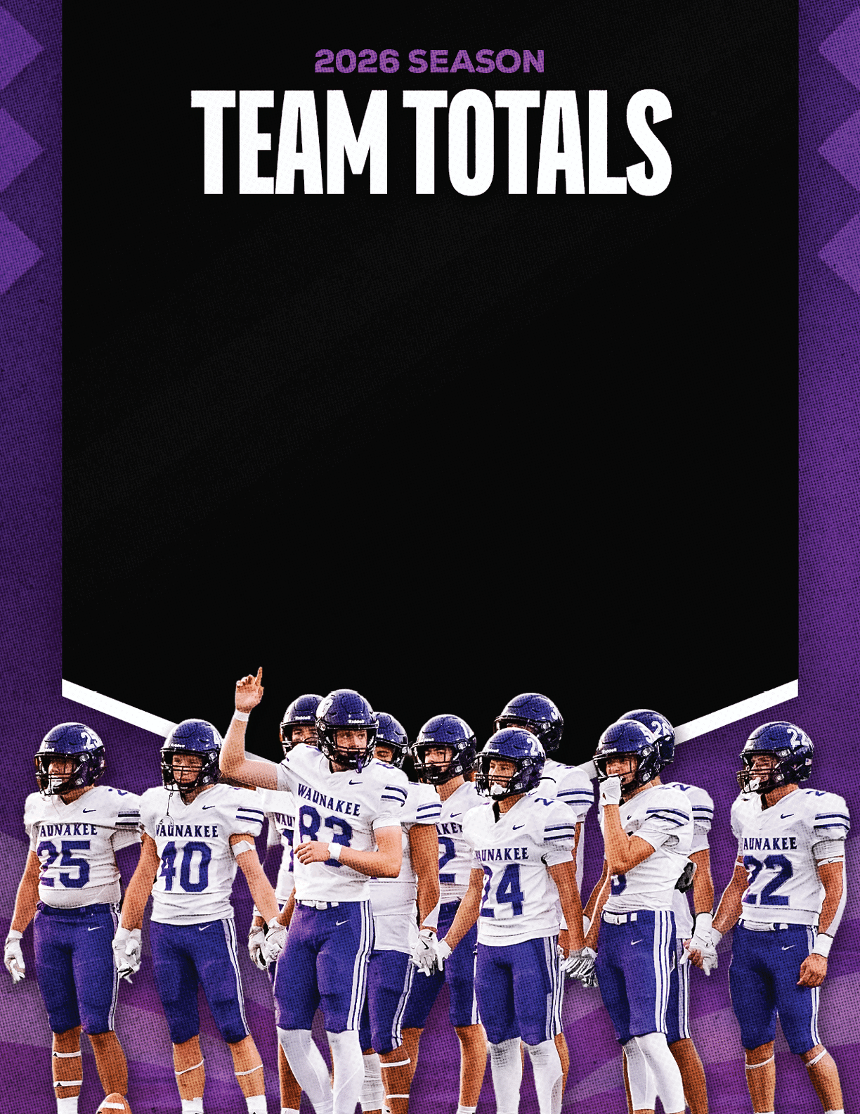 A group of football players standing on a field. Description generated by AI