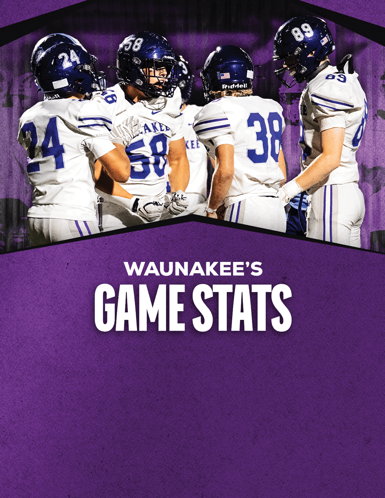 A gold colored sign that says “Mountain Vista's Game Stats". Description generated by AI