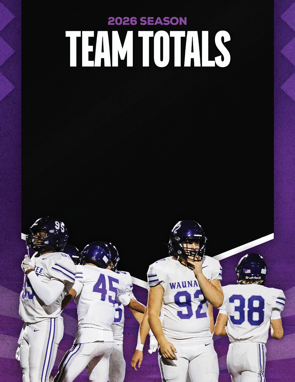 A group of football players standing on a field. Description generated by AI
