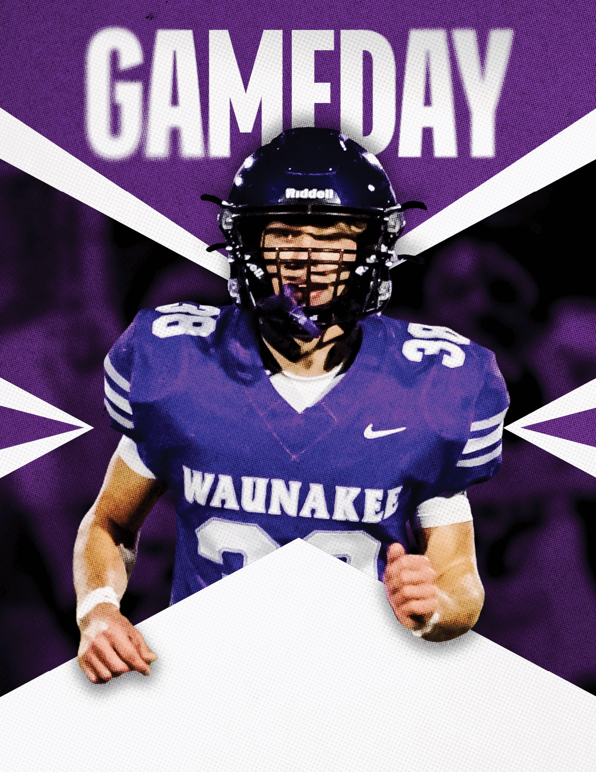 Two football players celebrating a touchdown. Description generated by AI