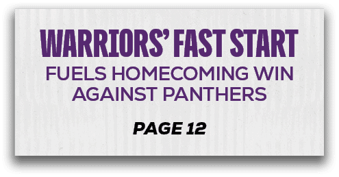 page 12,warriors’ fast start fuels homecoming win against panther