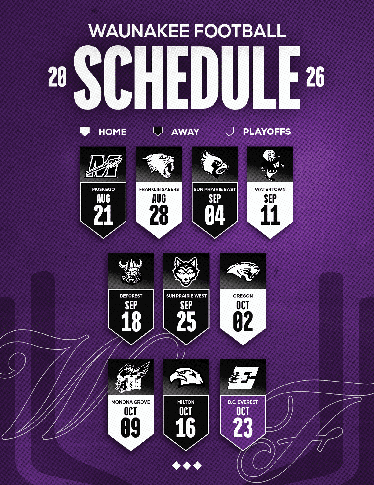 A football schedule for the 2014 season. Description generated by AI
