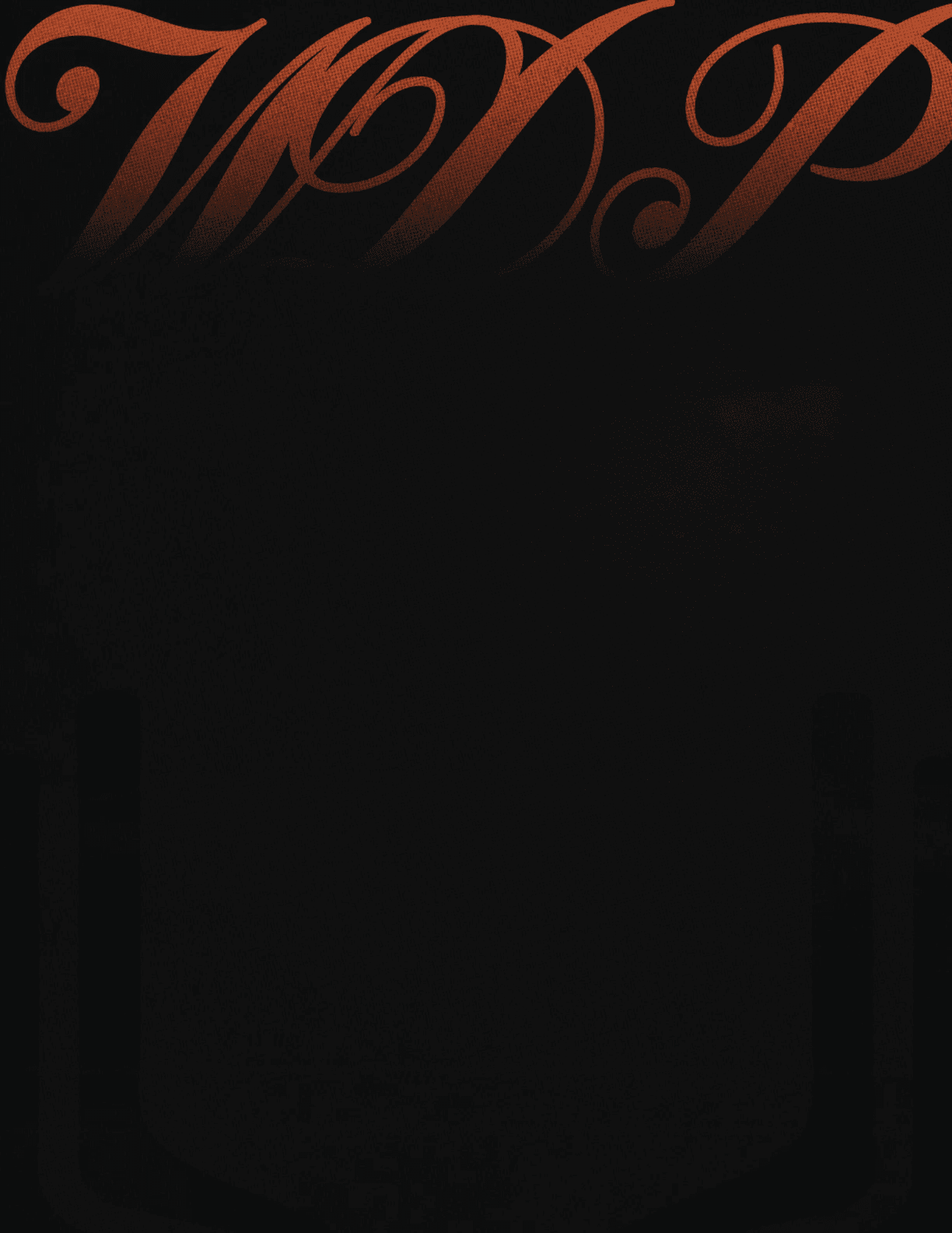 The image features the ornate, stylized letters “WDP" in a gradient of orange to brown against a dark textured background. Description generated by AI