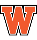 A large bold orange letter W with a white and black outline on a white background. Description generated by AI