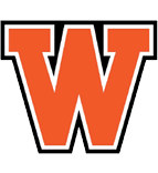 A large bold orange letter W with a white and black outline on a white background. Description generated by AI