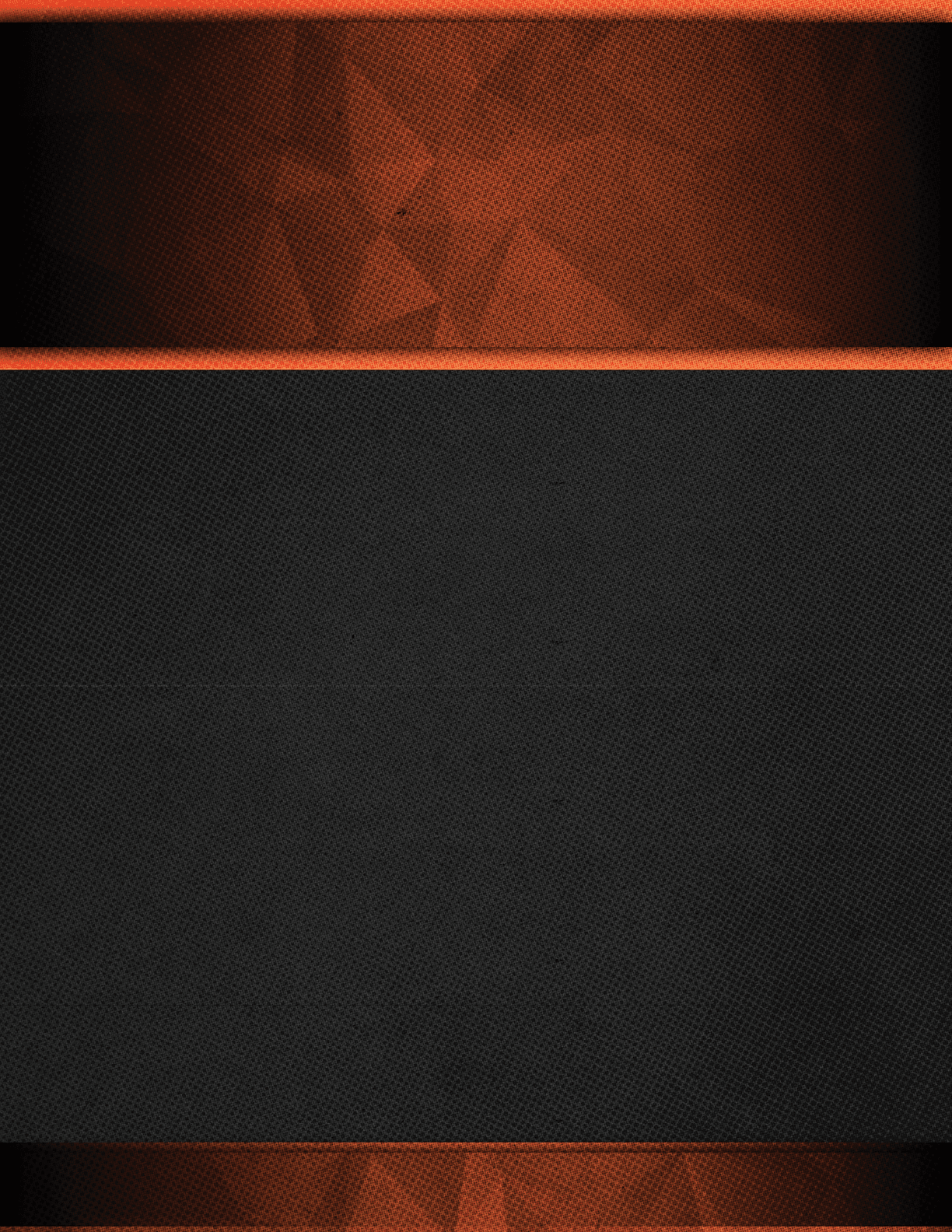 A textured black rectangular area bordered by two horizontal orange metallic strips with a subtle pattern. Description generated by AI