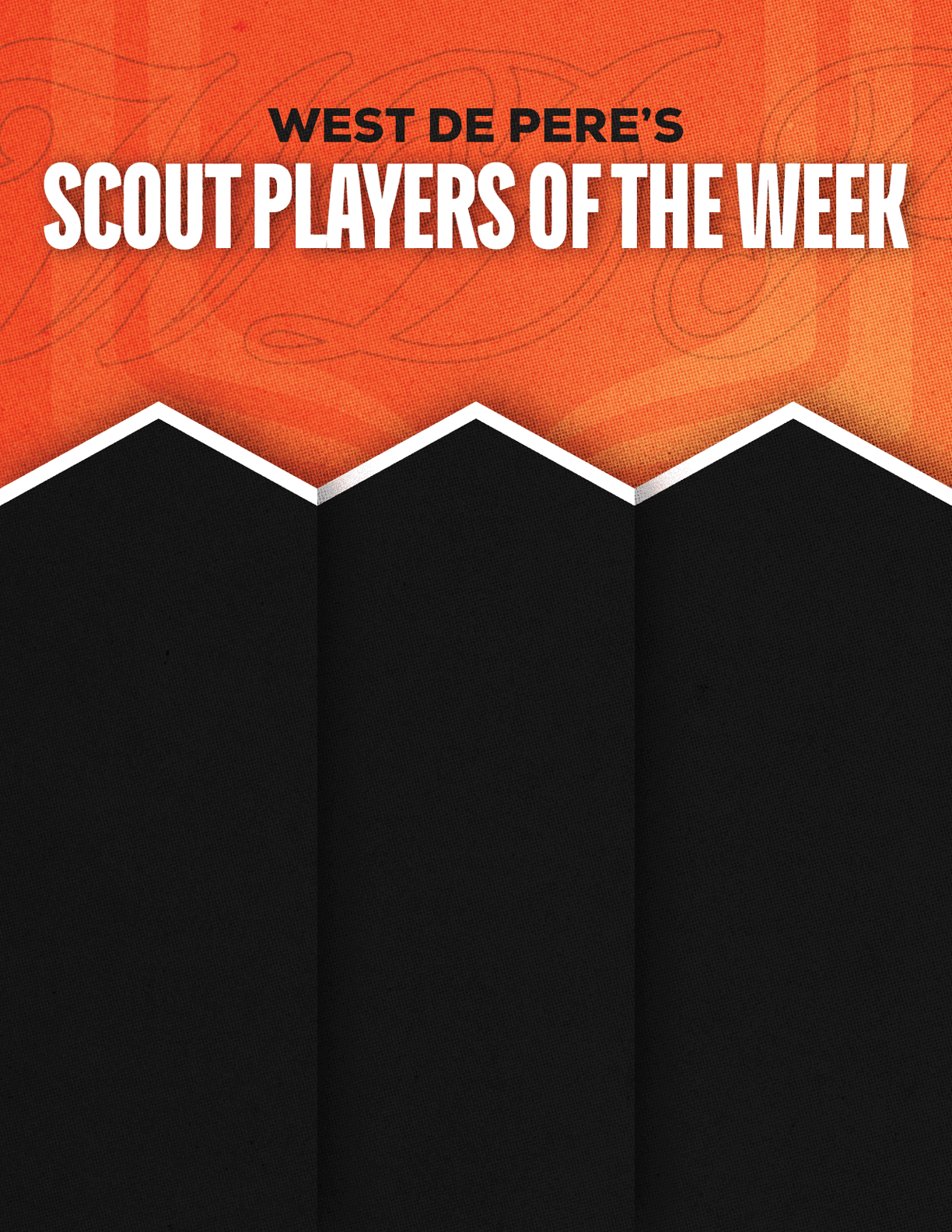 A black and orange poster with a blank space for a picture. Description generated by AI