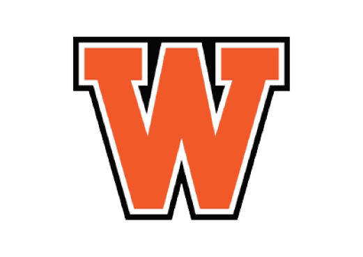 A bold orange letter W with a white and black outline in a block style. Description generated by AI