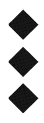 Three black diamond shapes stacked vertically on a white background. Description generated by AI