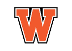 A bold orange letter W with a white and black outline in a block style. Description generated by AI