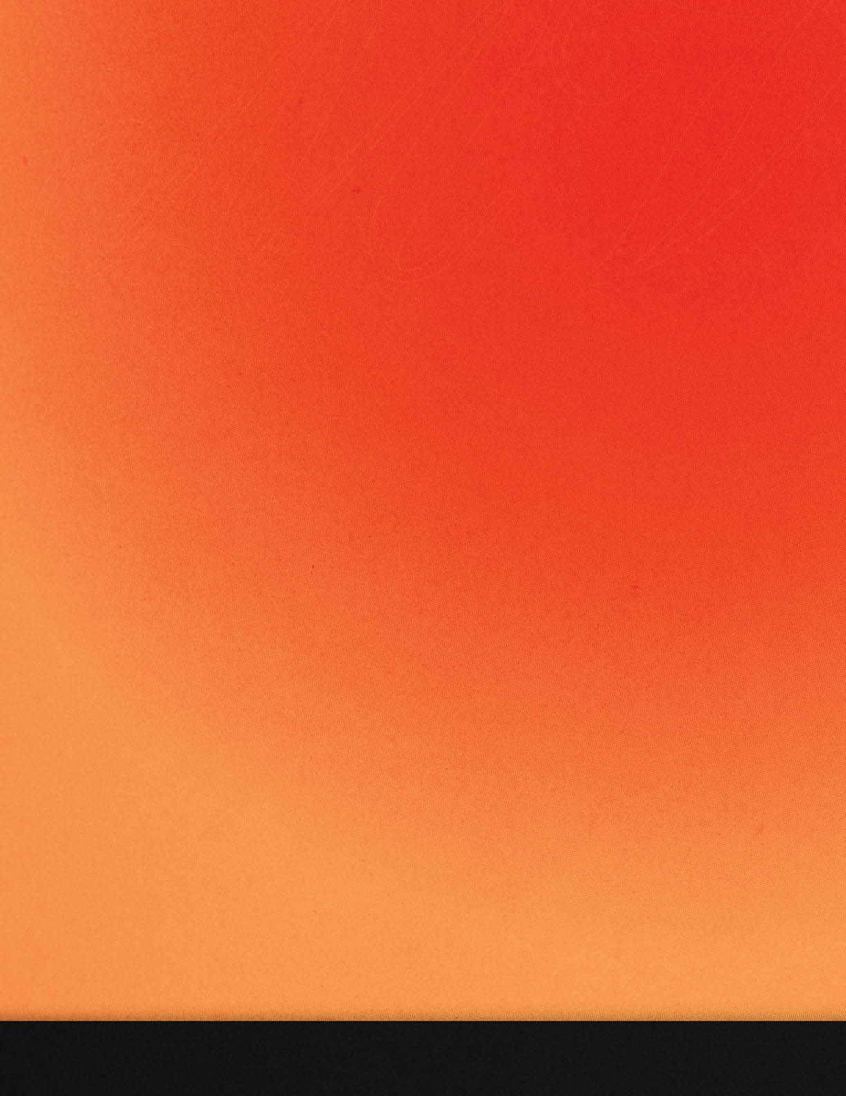 A smooth gradient transitioning from a deep red-orange at the top to a lighter orange at the bottom above a solid black horizontal band. Description generated by AI