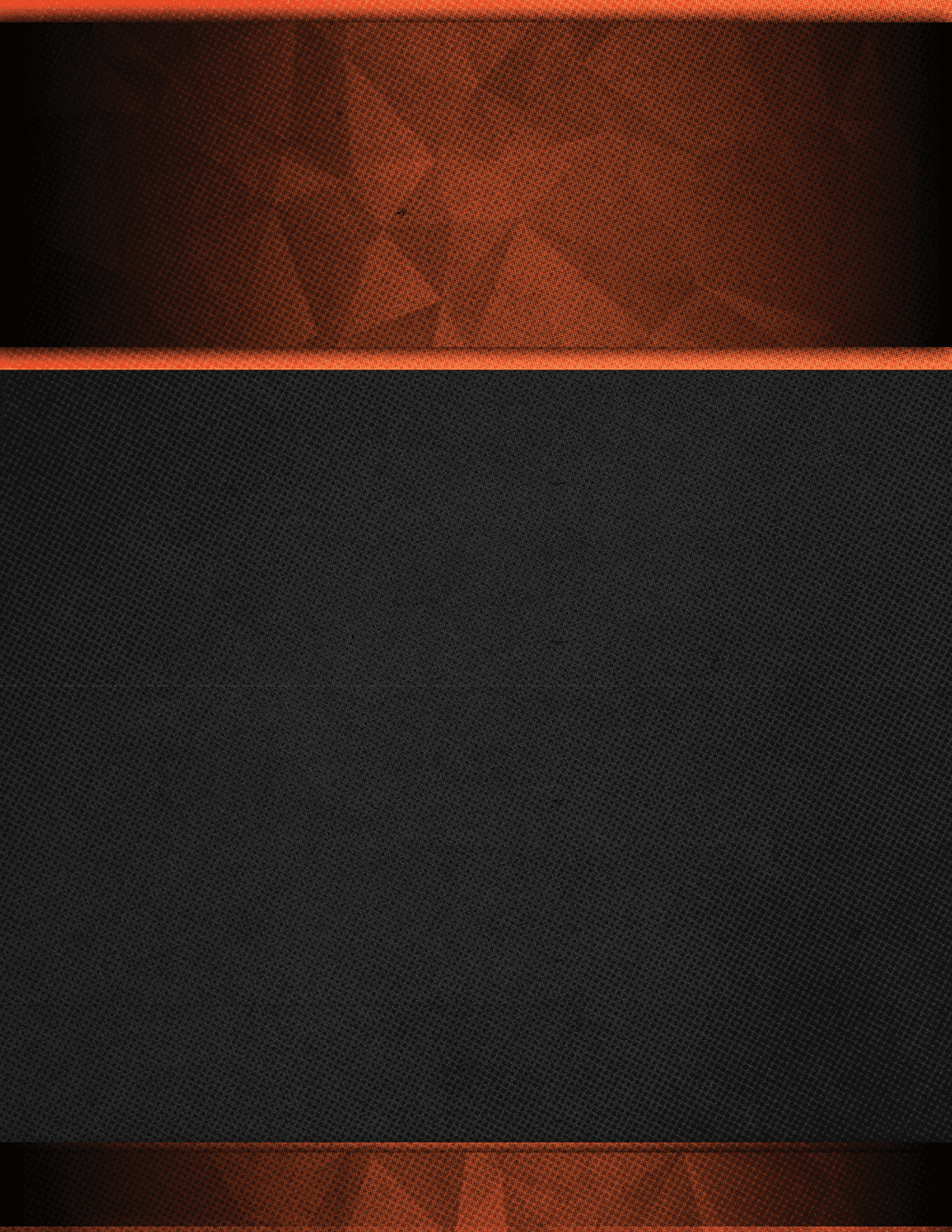 A textured black rectangular area bordered by two horizontal orange metallic strips with a subtle pattern. Description generated by AI