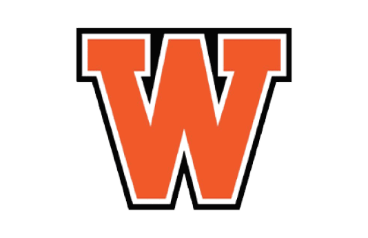 A bold orange letter W with a white and black outline in a block style. Description generated by AI